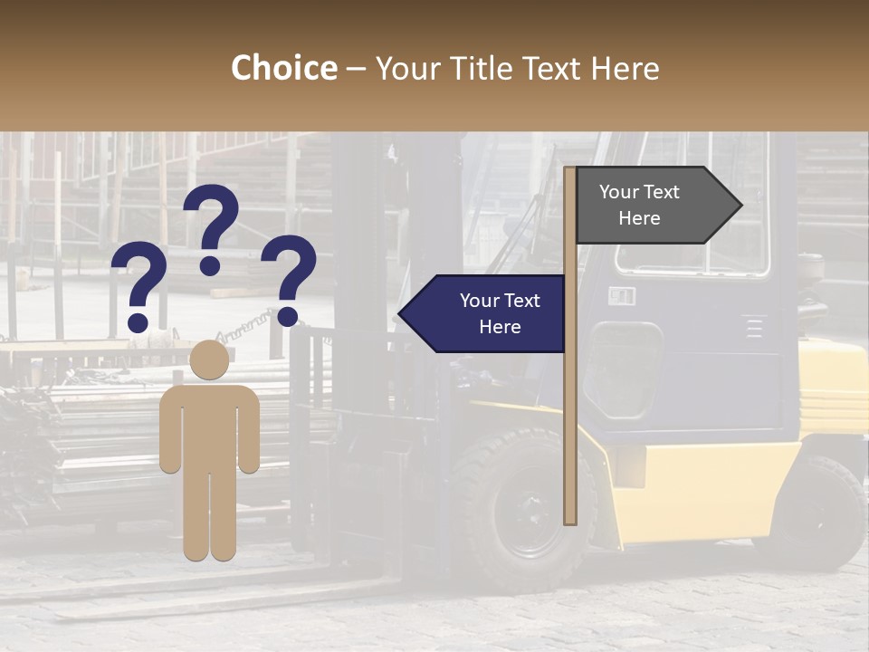 A Forklift Parked Next To A Pile Of Logs PowerPoint Template