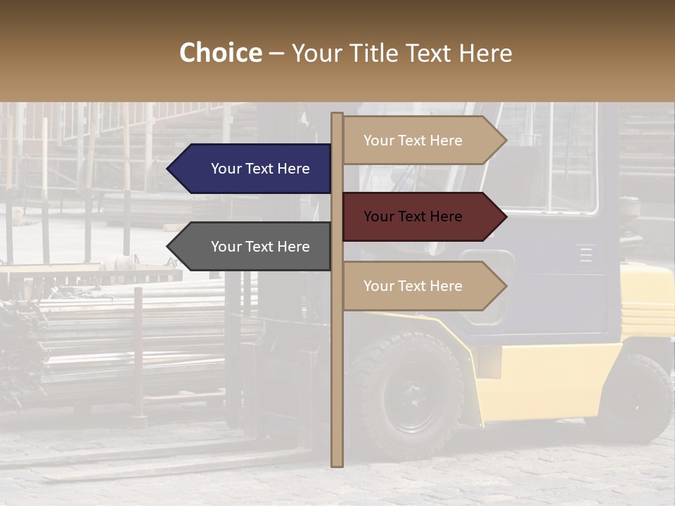 A Forklift Parked Next To A Pile Of Logs PowerPoint Template