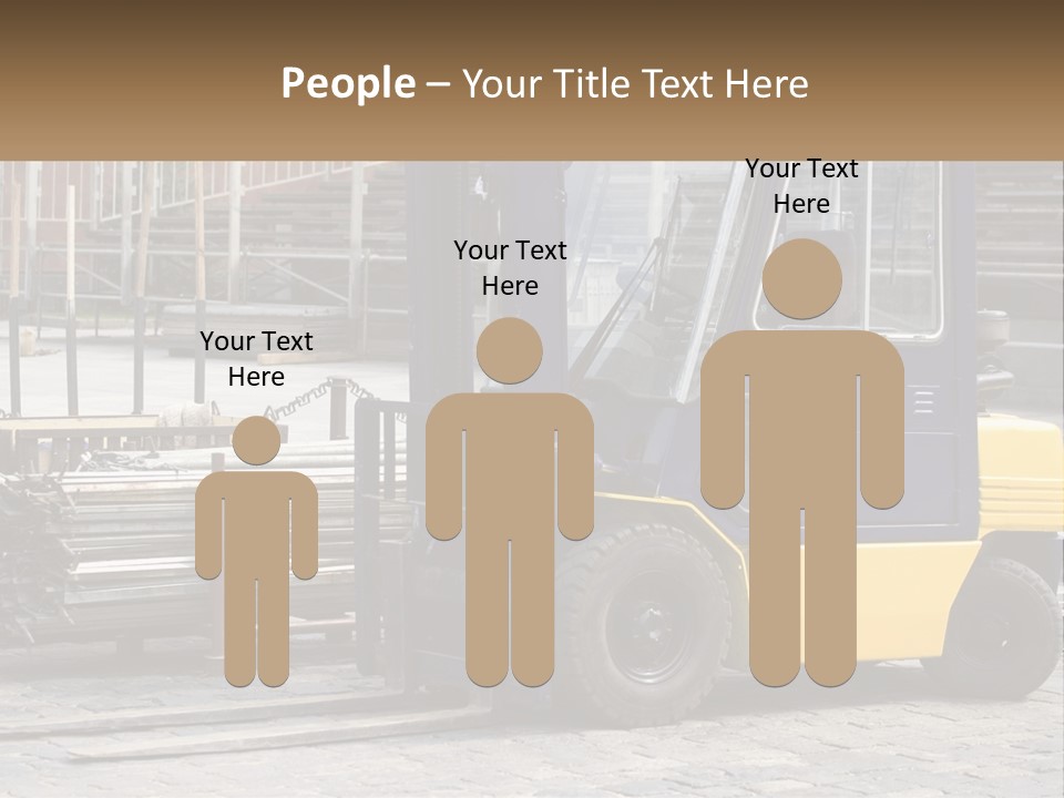 A Forklift Parked Next To A Pile Of Logs PowerPoint Template
