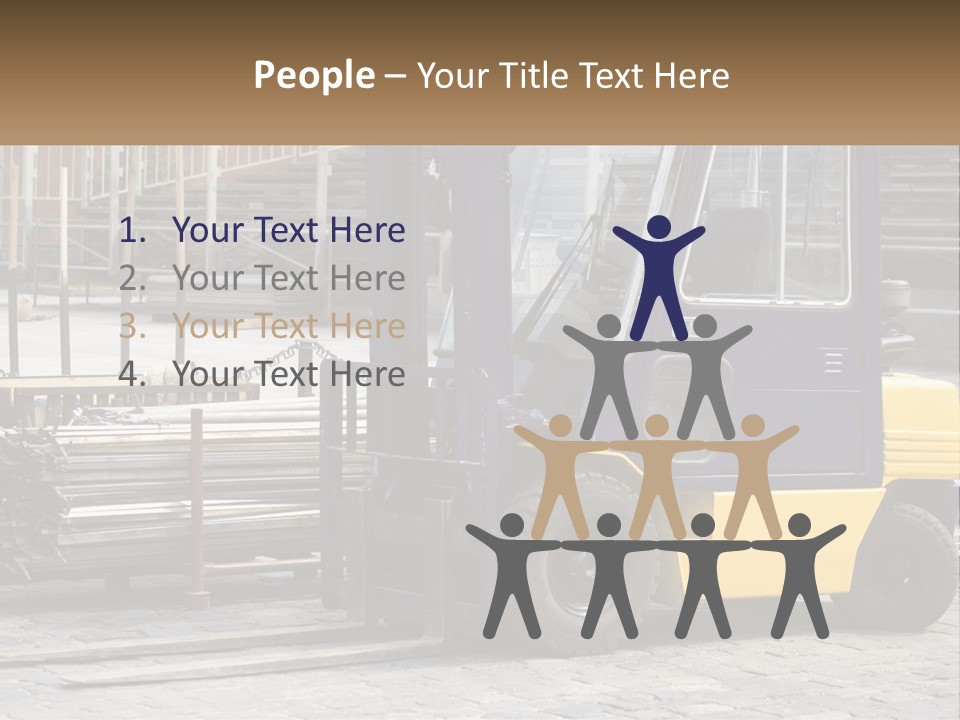 A Forklift Parked Next To A Pile Of Logs PowerPoint Template