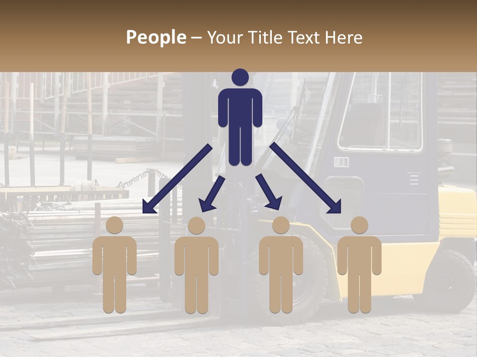 A Forklift Parked Next To A Pile Of Logs PowerPoint Template