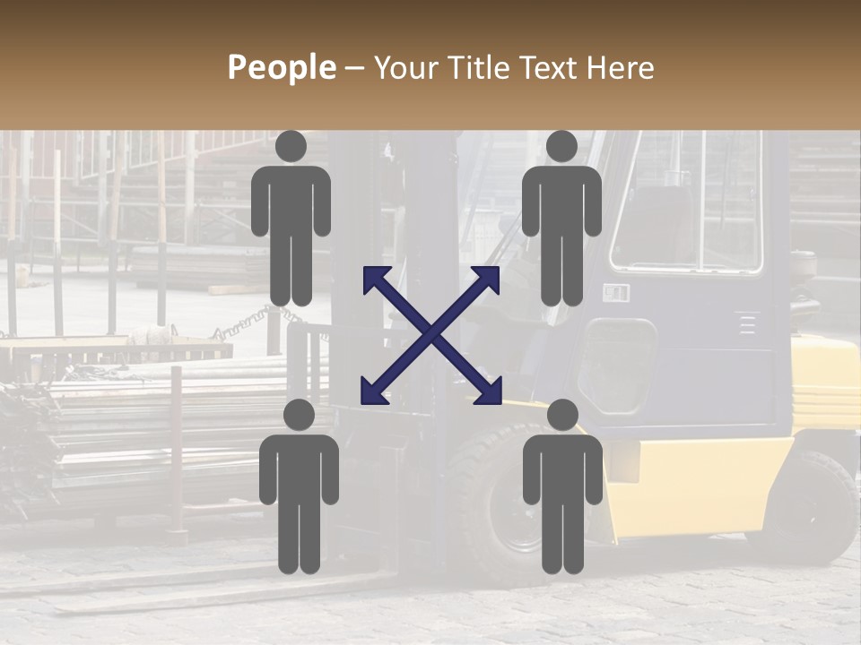 A Forklift Parked Next To A Pile Of Logs PowerPoint Template