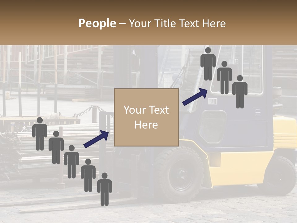 A Forklift Parked Next To A Pile Of Logs PowerPoint Template