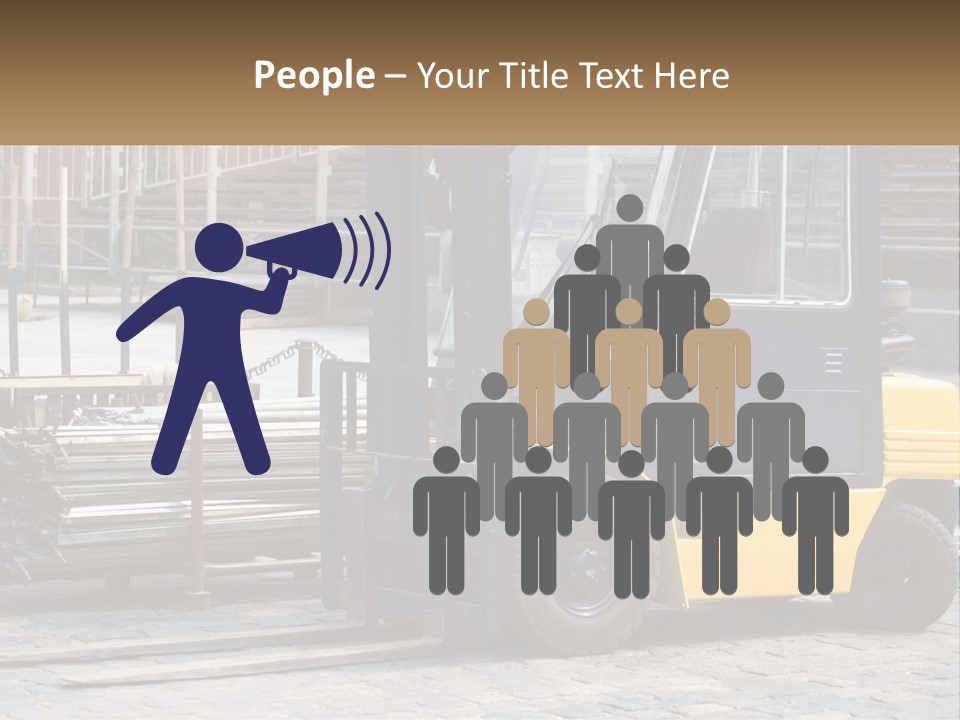 A Forklift Parked Next To A Pile Of Logs PowerPoint Template