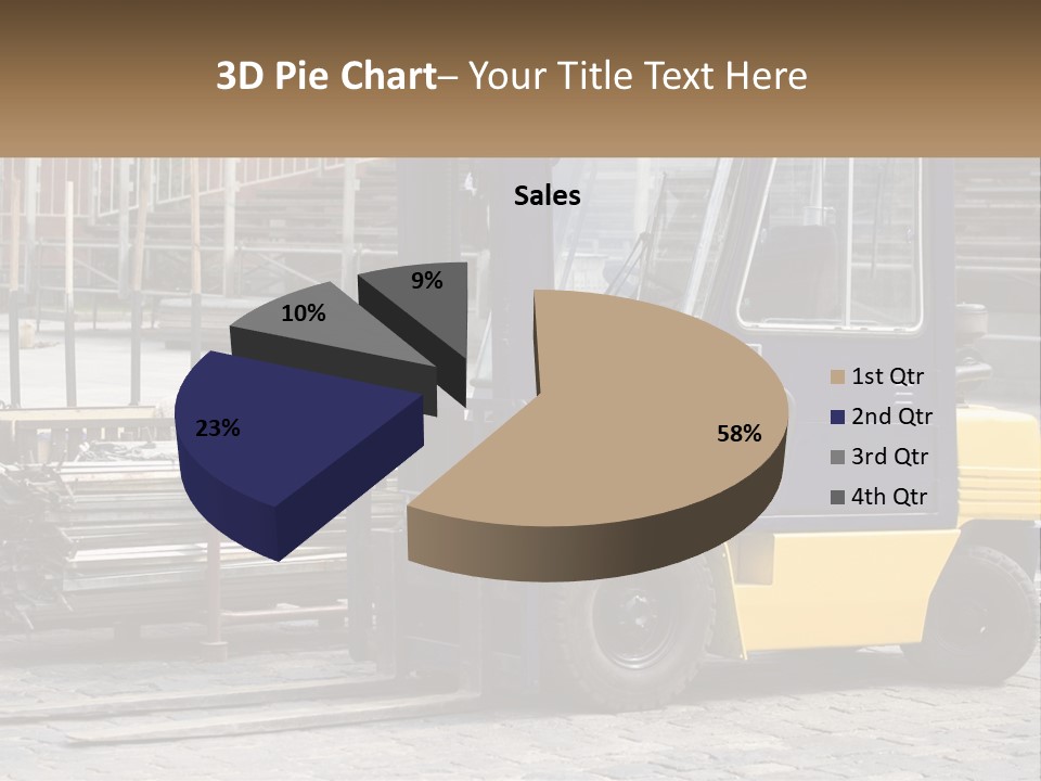 A Forklift Parked Next To A Pile Of Logs PowerPoint Template