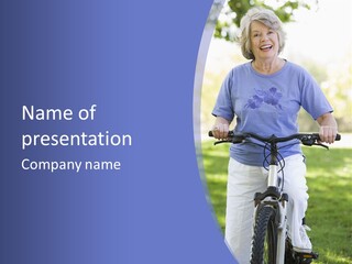 Outside Cycling Person PowerPoint Template