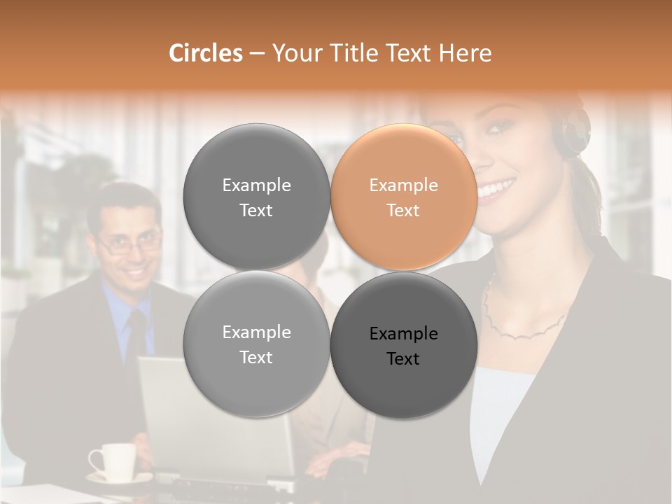 A Woman Wearing A Headset With A Laptop In Front Of Her PowerPoint Template