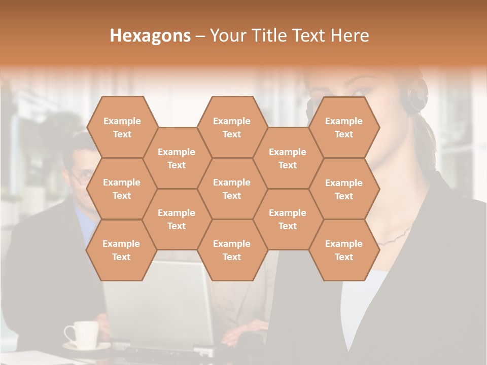 A Woman Wearing A Headset With A Laptop In Front Of Her PowerPoint Template