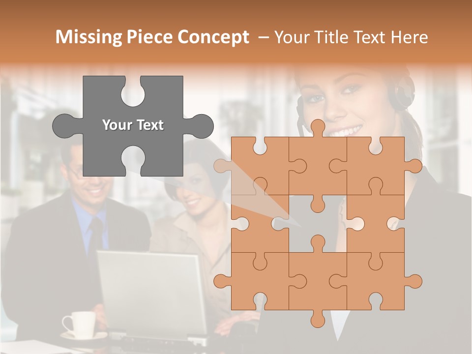 A Woman Wearing A Headset With A Laptop In Front Of Her PowerPoint Template