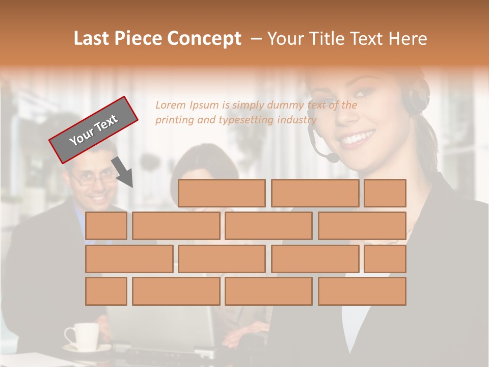 A Woman Wearing A Headset With A Laptop In Front Of Her PowerPoint Template