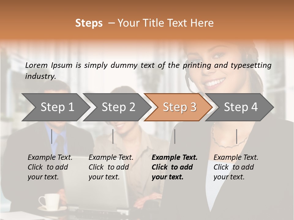 A Woman Wearing A Headset With A Laptop In Front Of Her PowerPoint Template