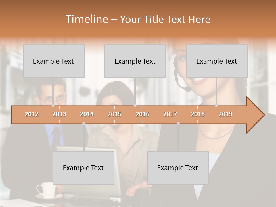 A Woman Wearing A Headset With A Laptop In Front Of Her PowerPoint Template