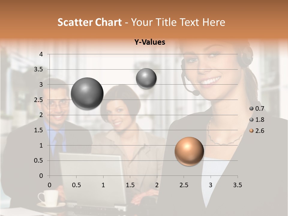 A Woman Wearing A Headset With A Laptop In Front Of Her PowerPoint Template