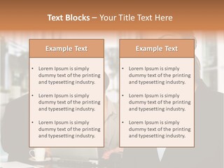 A Woman Wearing A Headset With A Laptop In Front Of Her PowerPoint Template