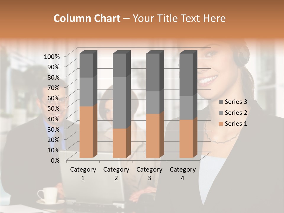 A Woman Wearing A Headset With A Laptop In Front Of Her PowerPoint Template