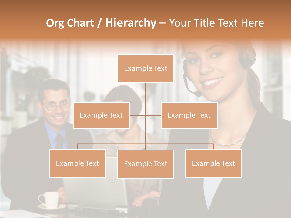 A Woman Wearing A Headset With A Laptop In Front Of Her PowerPoint Template