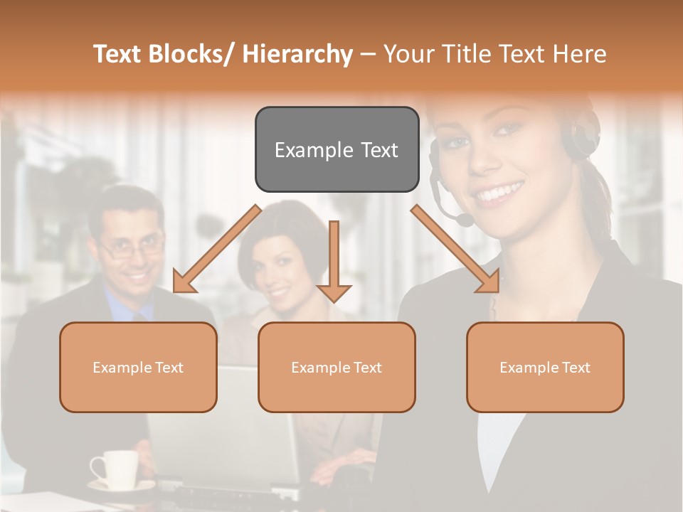 A Woman Wearing A Headset With A Laptop In Front Of Her PowerPoint Template