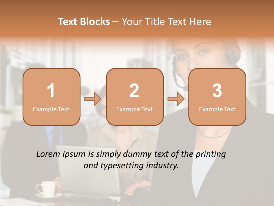 A Woman Wearing A Headset With A Laptop In Front Of Her PowerPoint Template