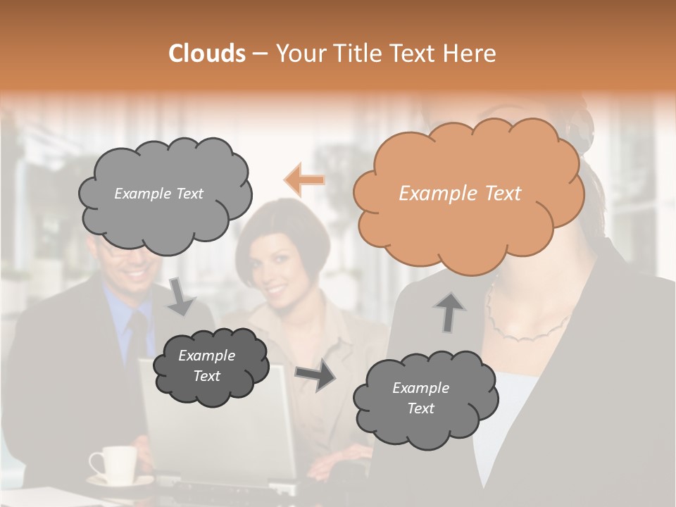 A Woman Wearing A Headset With A Laptop In Front Of Her PowerPoint Template