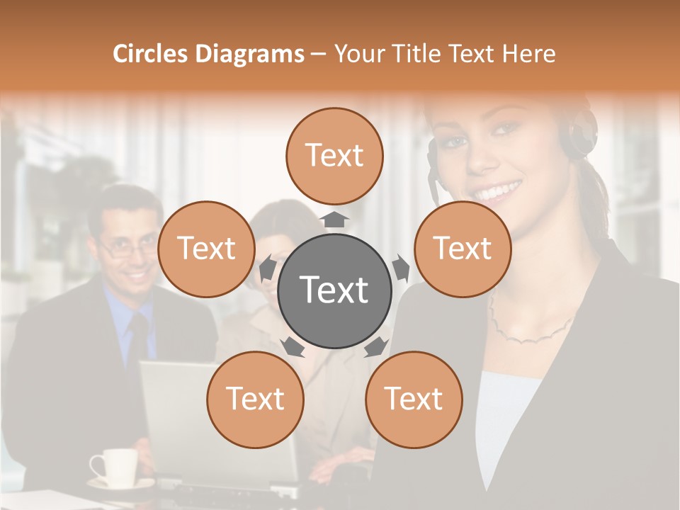 A Woman Wearing A Headset With A Laptop In Front Of Her PowerPoint Template