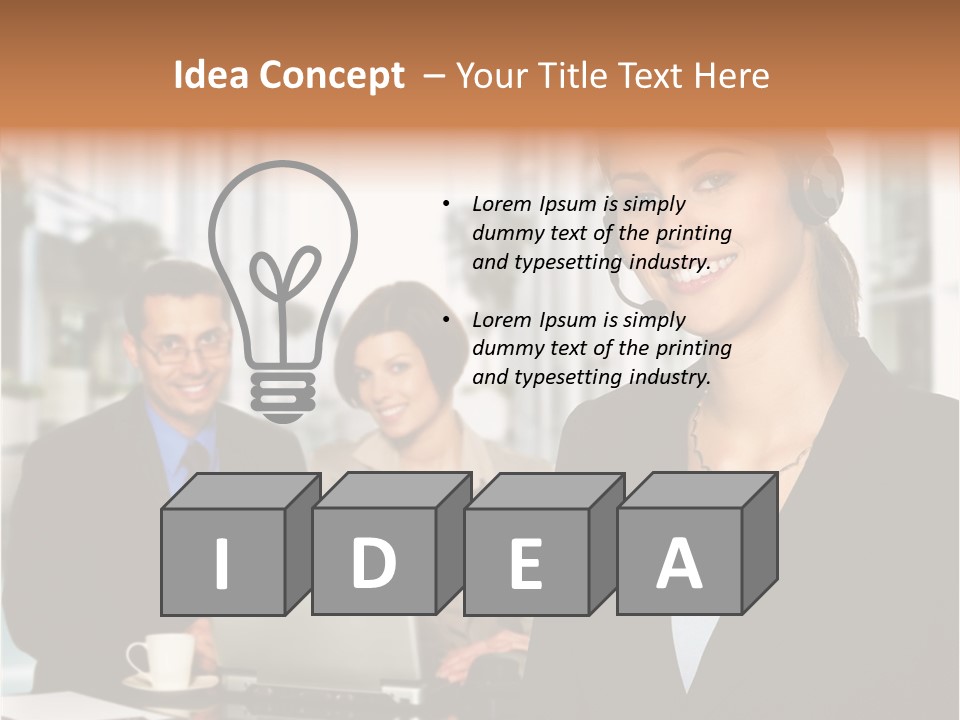 A Woman Wearing A Headset With A Laptop In Front Of Her PowerPoint Template