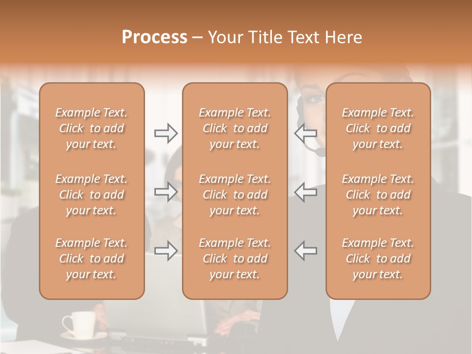 A Woman Wearing A Headset With A Laptop In Front Of Her PowerPoint Template