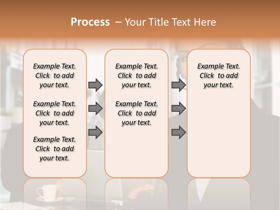 A Woman Wearing A Headset With A Laptop In Front Of Her PowerPoint Template