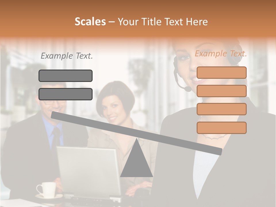 A Woman Wearing A Headset With A Laptop In Front Of Her PowerPoint Template