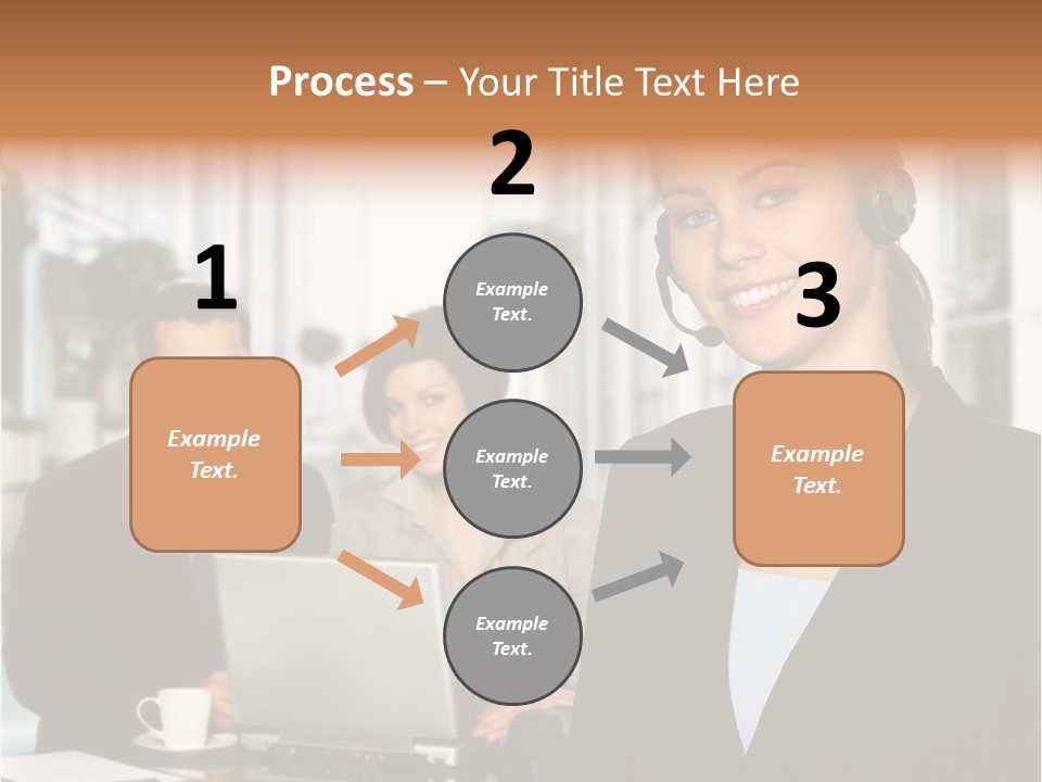 A Woman Wearing A Headset With A Laptop In Front Of Her PowerPoint Template