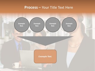 A Woman Wearing A Headset With A Laptop In Front Of Her PowerPoint Template