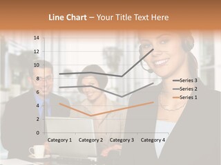 A Woman Wearing A Headset With A Laptop In Front Of Her PowerPoint Template