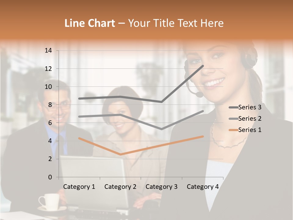 A Woman Wearing A Headset With A Laptop In Front Of Her PowerPoint Template
