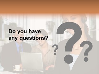 A Woman Wearing A Headset With A Laptop In Front Of Her PowerPoint Template