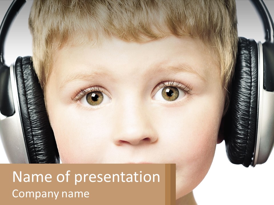 Toddler Headphones Sound PowerPoint Template
