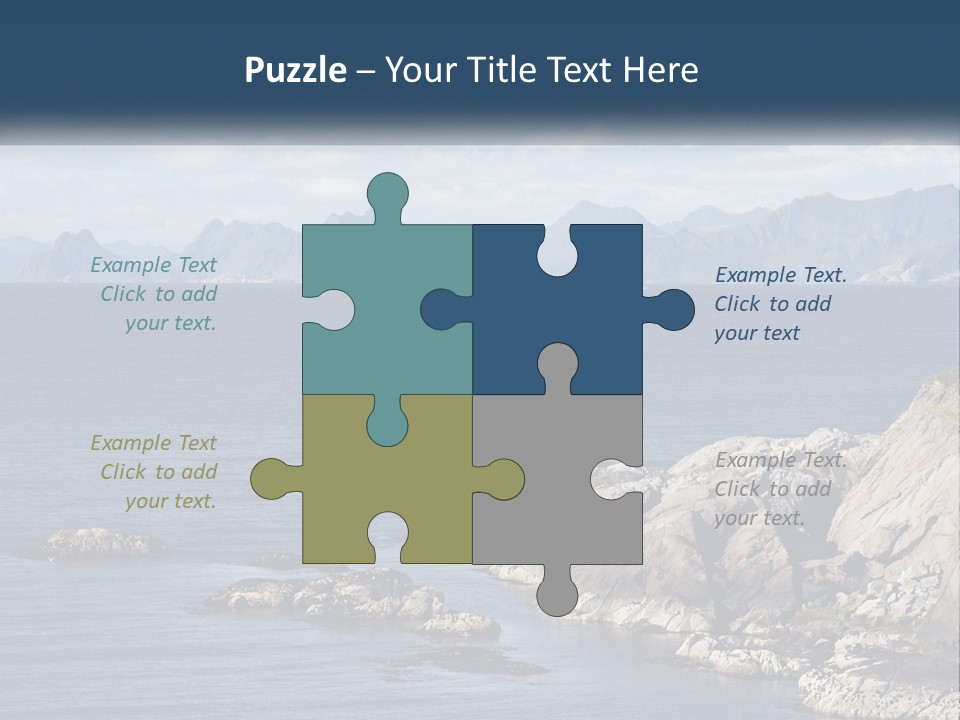 A Lighthouse On A Rocky Shore With Mountains In The Background PowerPoint Template