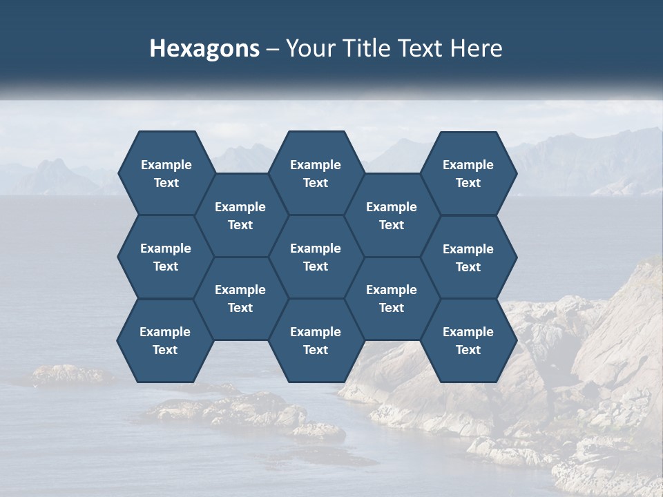 A Lighthouse On A Rocky Shore With Mountains In The Background PowerPoint Template