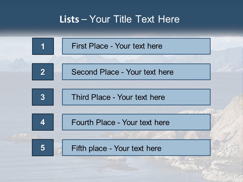 A Lighthouse On A Rocky Shore With Mountains In The Background PowerPoint Template