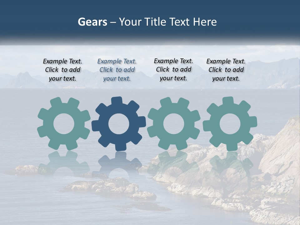 A Lighthouse On A Rocky Shore With Mountains In The Background PowerPoint Template