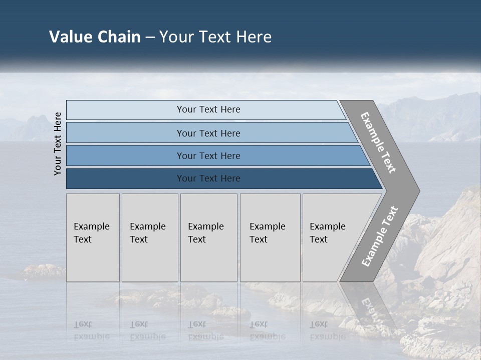 A Lighthouse On A Rocky Shore With Mountains In The Background PowerPoint Template