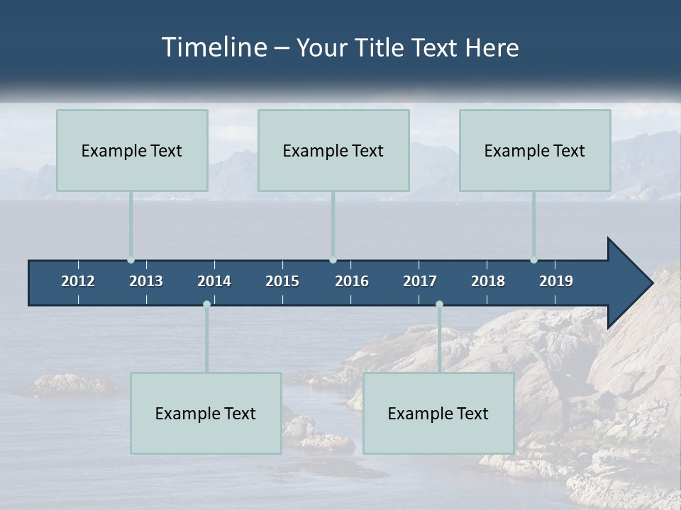 A Lighthouse On A Rocky Shore With Mountains In The Background PowerPoint Template