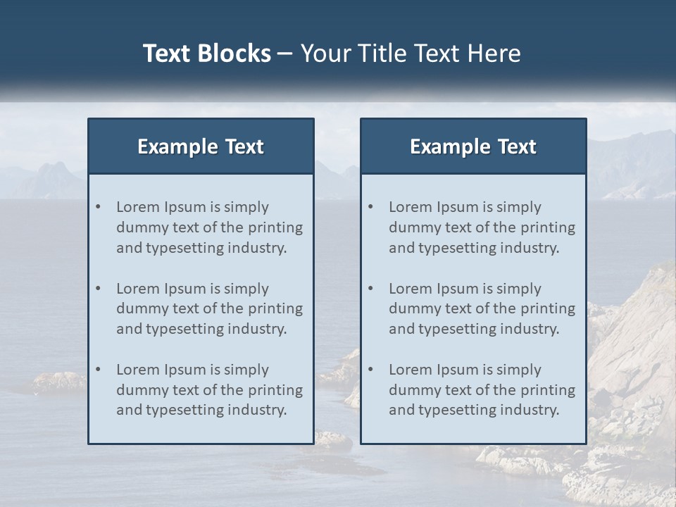 A Lighthouse On A Rocky Shore With Mountains In The Background PowerPoint Template