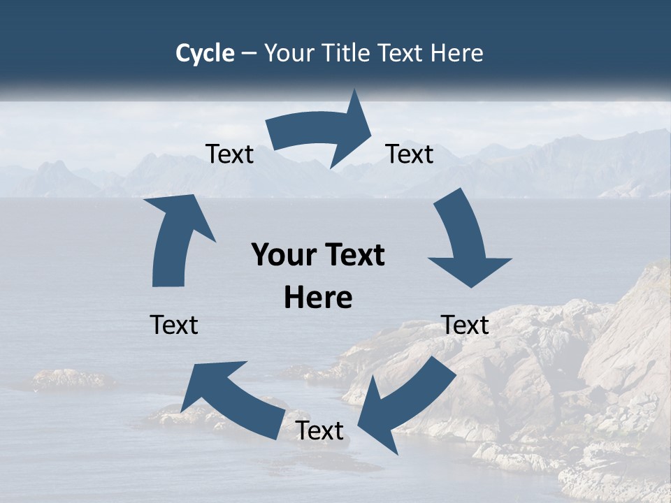 A Lighthouse On A Rocky Shore With Mountains In The Background PowerPoint Template