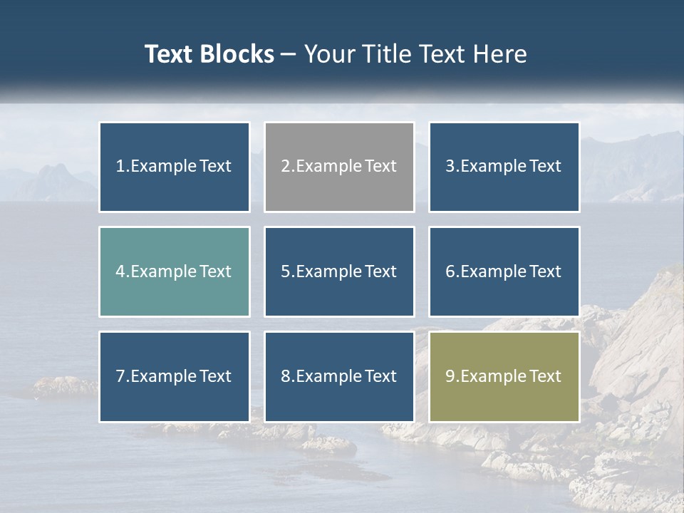 A Lighthouse On A Rocky Shore With Mountains In The Background PowerPoint Template