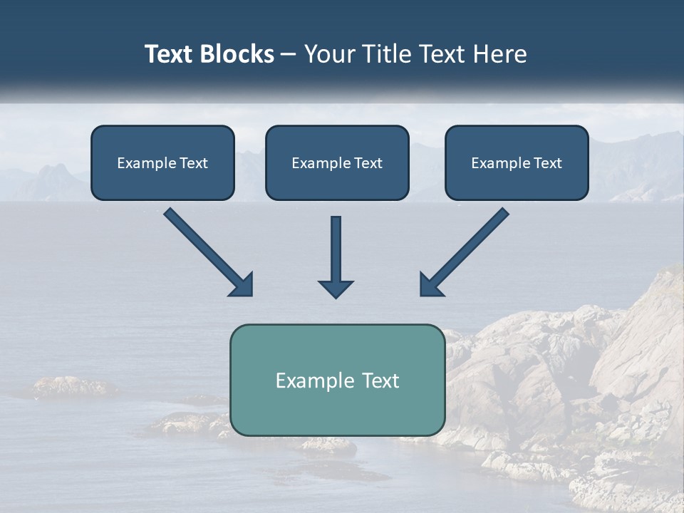 A Lighthouse On A Rocky Shore With Mountains In The Background PowerPoint Template