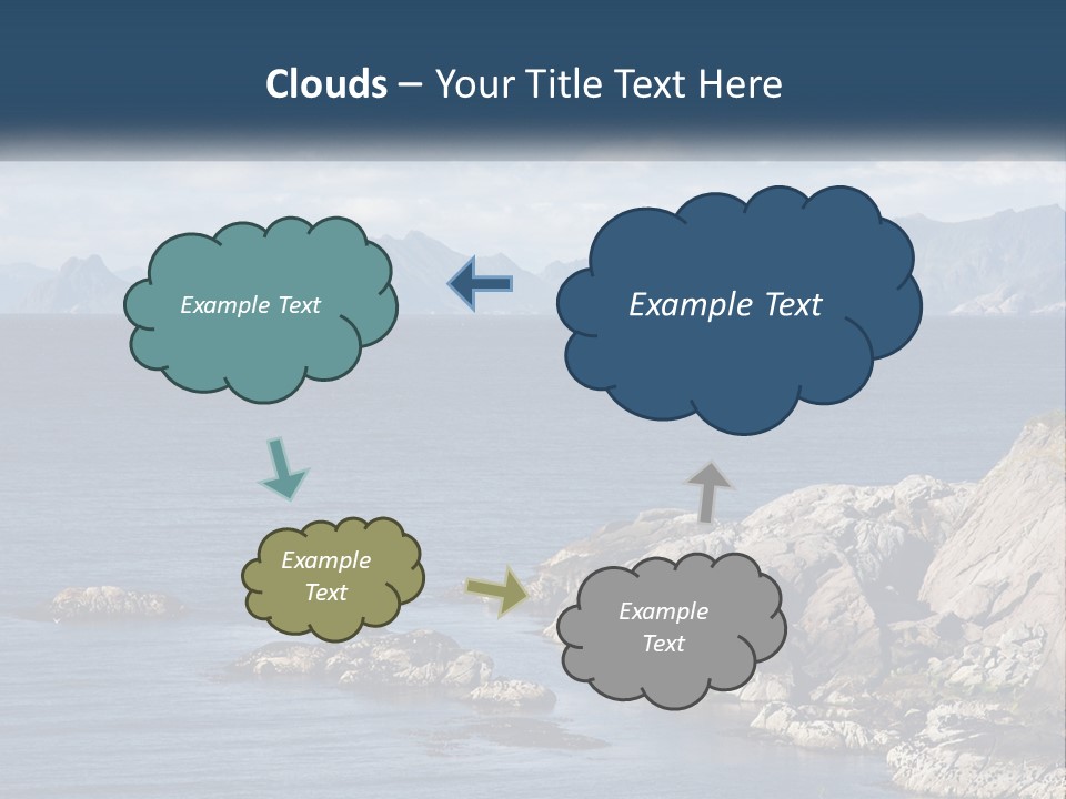 A Lighthouse On A Rocky Shore With Mountains In The Background PowerPoint Template