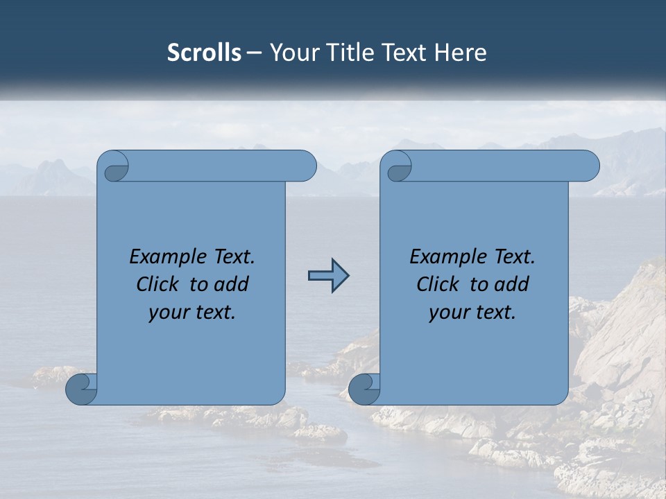 A Lighthouse On A Rocky Shore With Mountains In The Background PowerPoint Template