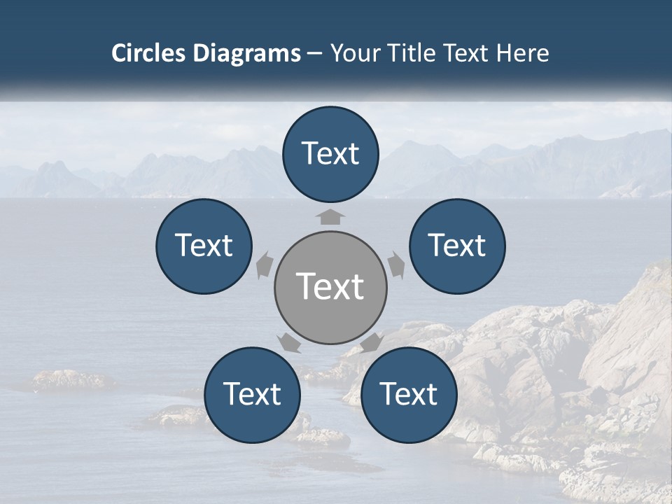 A Lighthouse On A Rocky Shore With Mountains In The Background PowerPoint Template