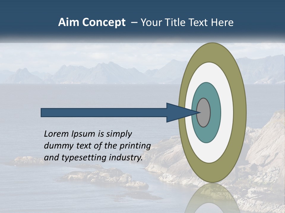 A Lighthouse On A Rocky Shore With Mountains In The Background PowerPoint Template