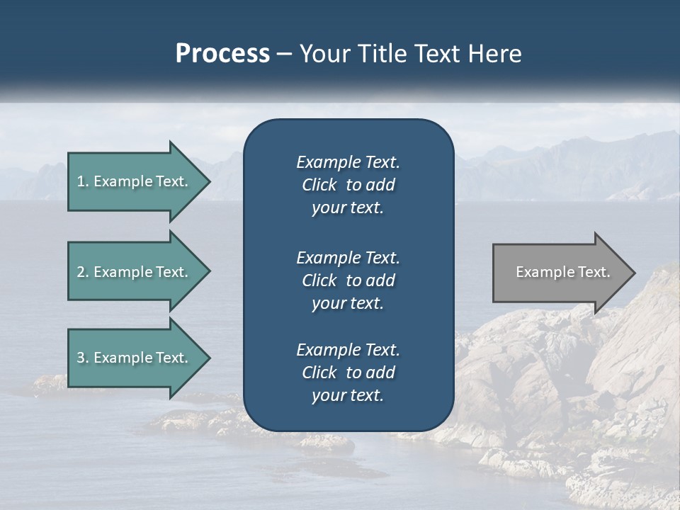 A Lighthouse On A Rocky Shore With Mountains In The Background PowerPoint Template