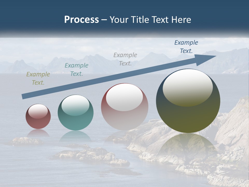 A Lighthouse On A Rocky Shore With Mountains In The Background PowerPoint Template